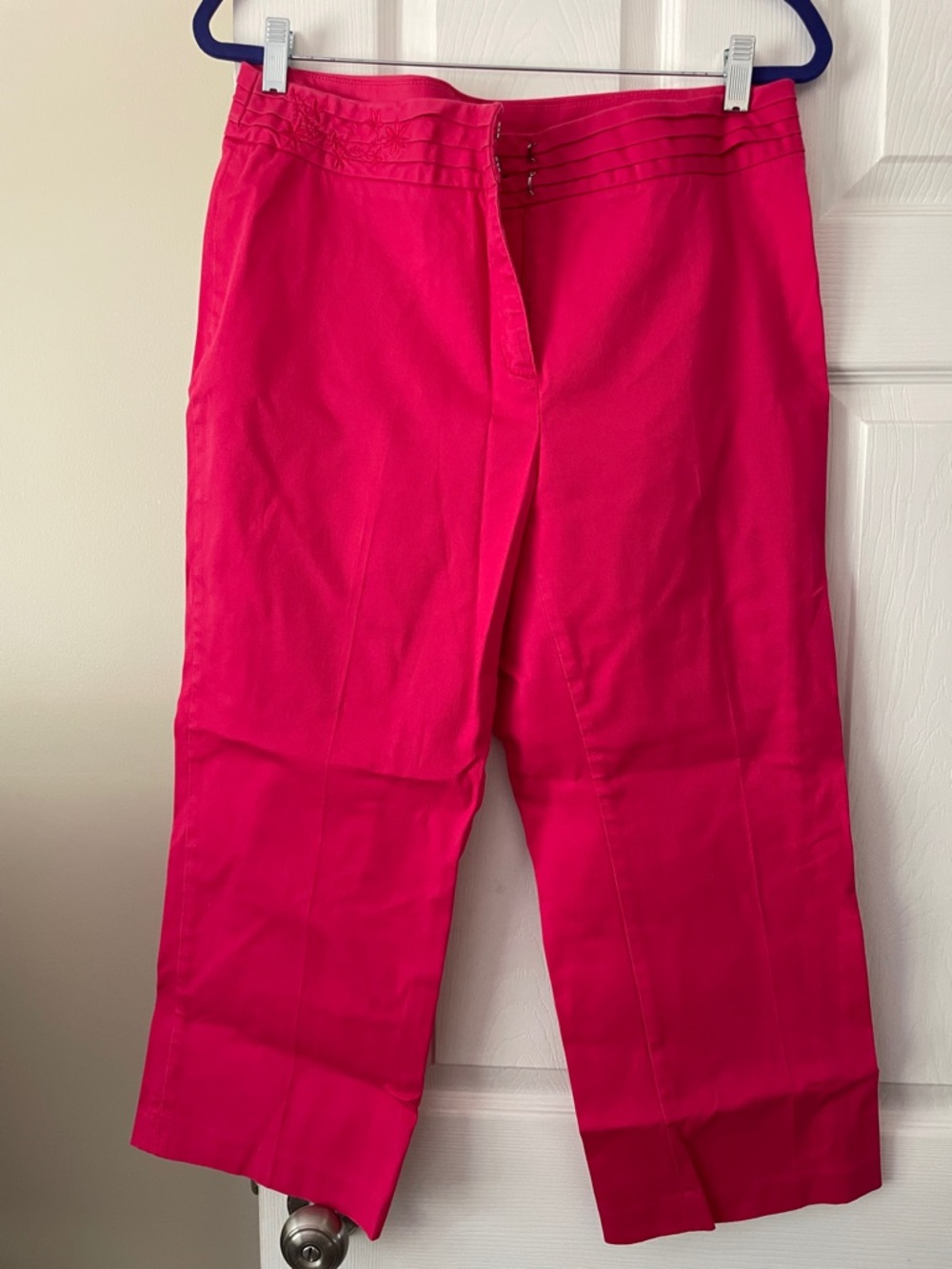 Oscar de la Renta Hot Pink Cropped Capri Pants